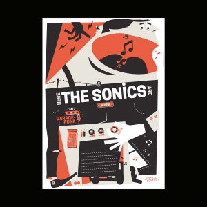 The Sonics de la série Rock. Création et impression par/de Romain BERNARD (Atelier Fwells). ISérigraphie artisanale à Paris (13e)