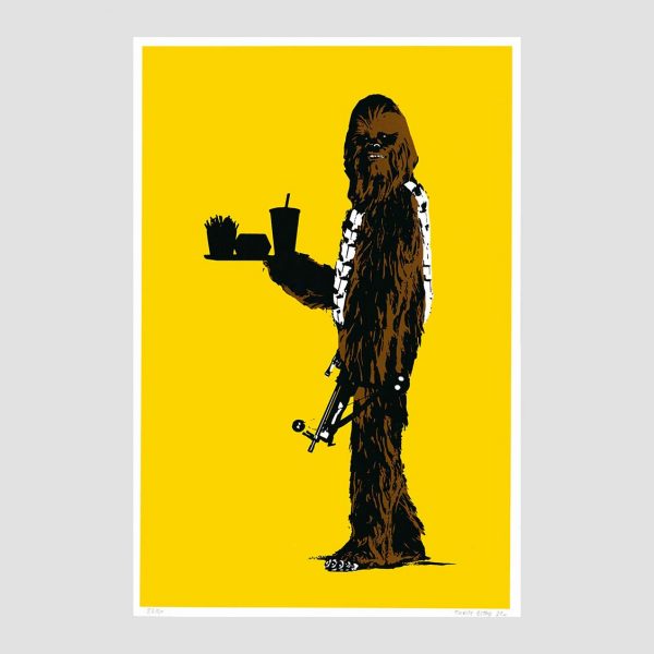 Chewbacca Fast Food (Yellow) de Thirsty Bstrd - Atelier Fwells sérigraphie Paris