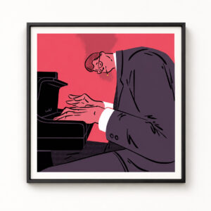 Bill Evans de Wojtek Novak Imprimé à l'atelier Fwells, Paris 13e Sérigraphie artisanale Présentation