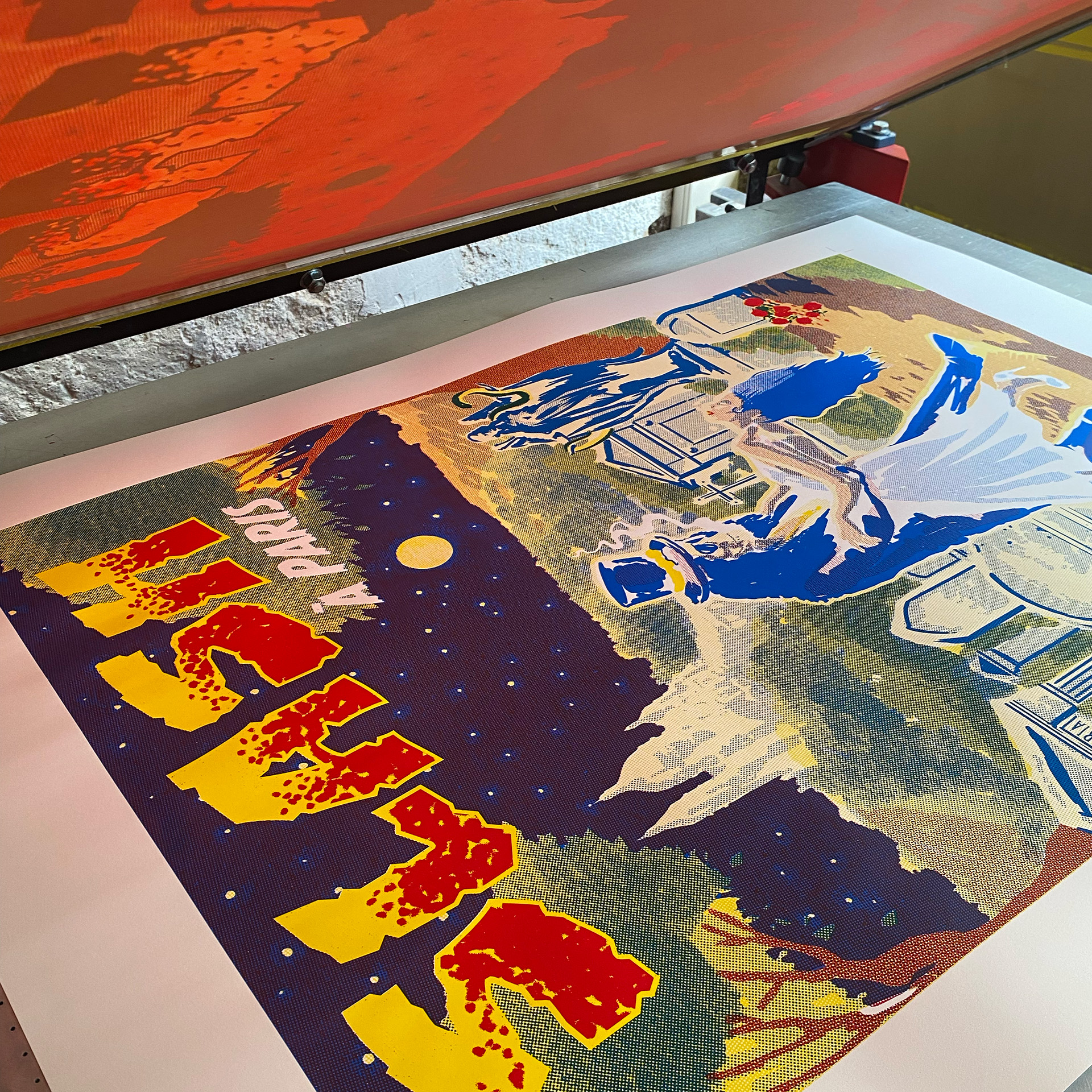 2024-Slash-MattGuitar-Atelier-Fwells-Serigraphie-Paris-WIP-Carree Slash à Paris - Sérigraphiée à l'Atelier Fwells - Graphisme de Valentina TESTA