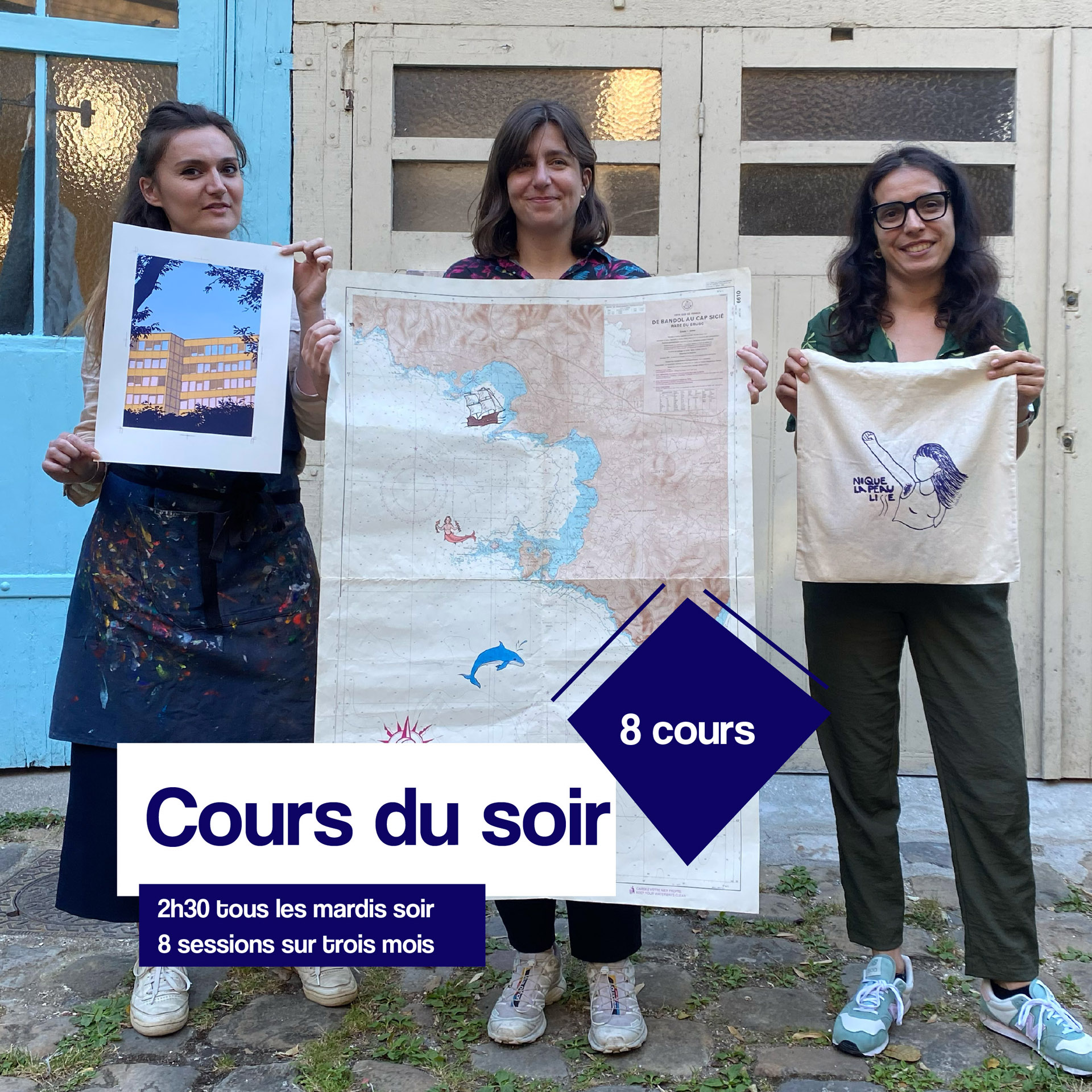 Cours du soir - Sérigraphie - Cours au trimestre - Atelier Fwells Paris