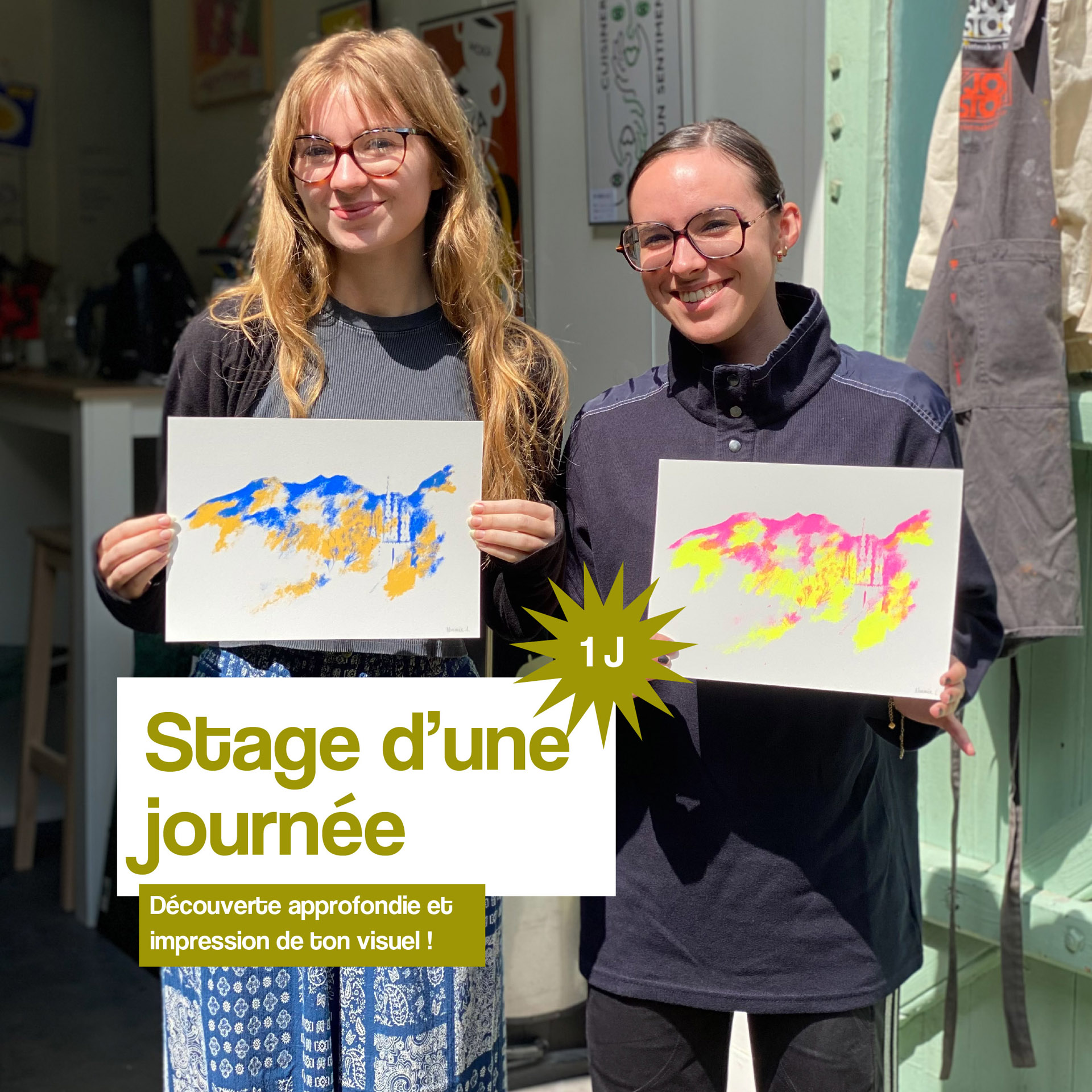 Stage d'une journée - Sérigraphie - création - Atelier Fwells Paris