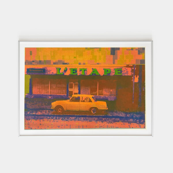 L'étape café de Romain Fwells - Imprimée en sérigraphie à l'Atelier Fwells (Paris 13e)