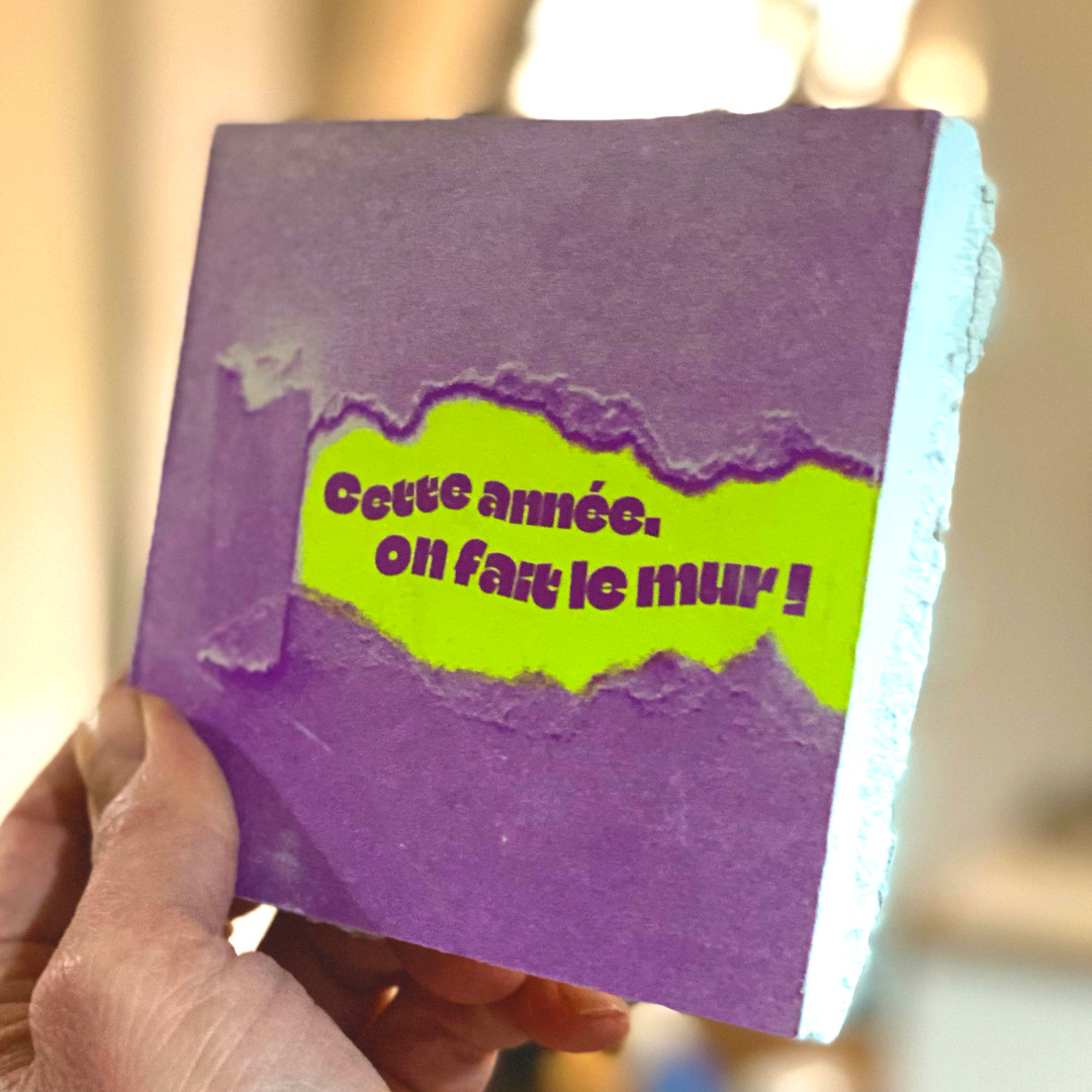 Carte de voeux - graphisme et impression sur place par l'Atelier Fwells