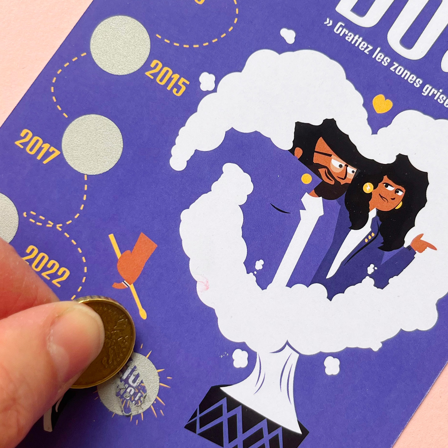 Carte a gratter - invitation pour un anniversaire de mariage