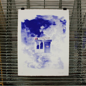 Le petit paradis - une sérigraphie de Romain Fwells - hommage aux bistrot. Edition de l' Atelier Fwells