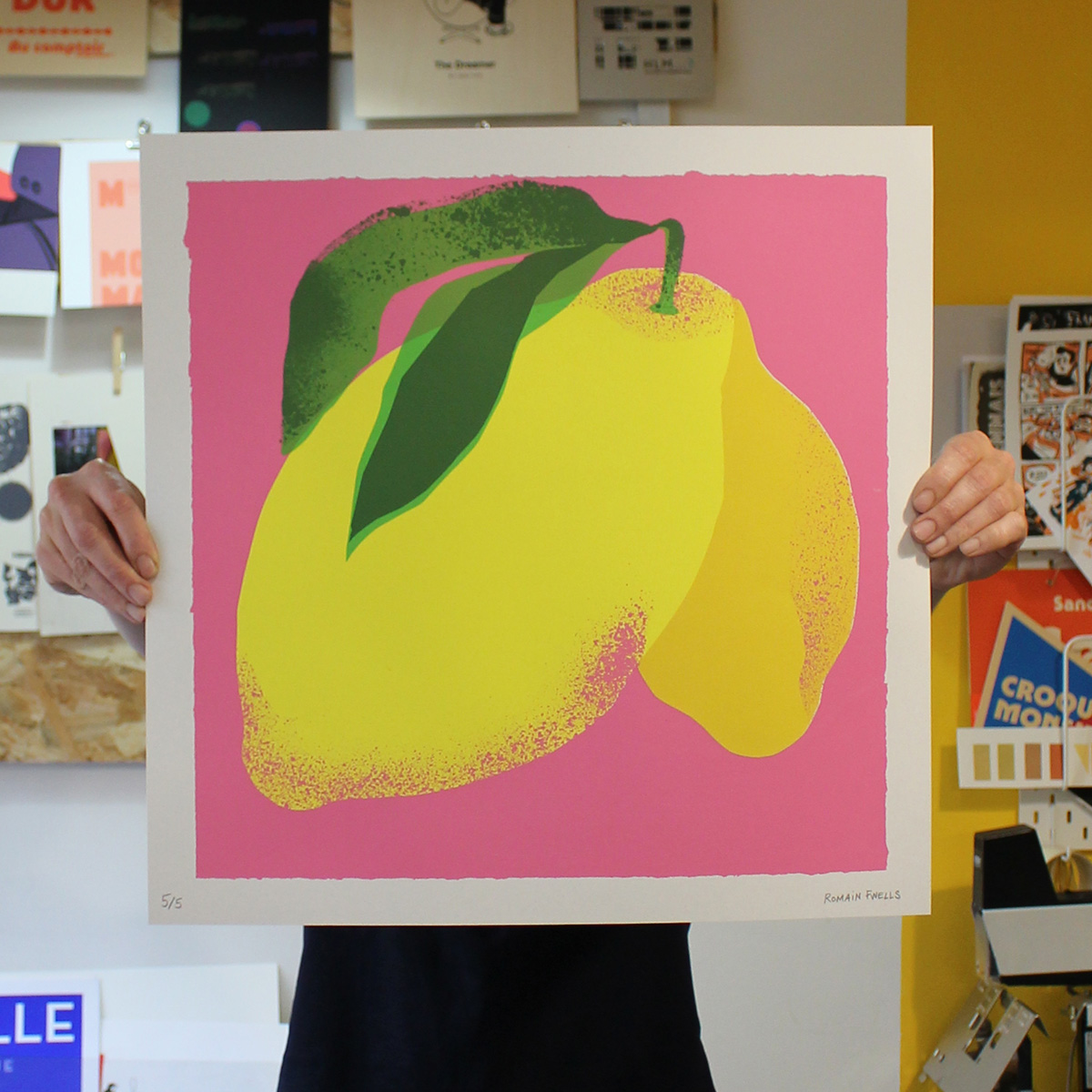 Citron - Sérigraphie par l'Atelier Fwells - 3 couleurs
