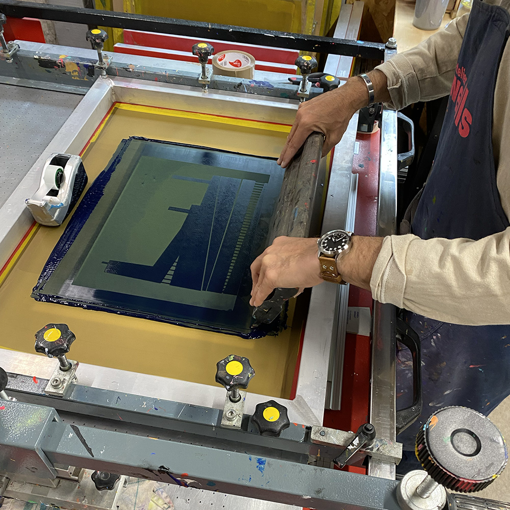 Stage de sérigraphie d'une journée à l'Atelier Fwells - Impression de la deuxième couleur