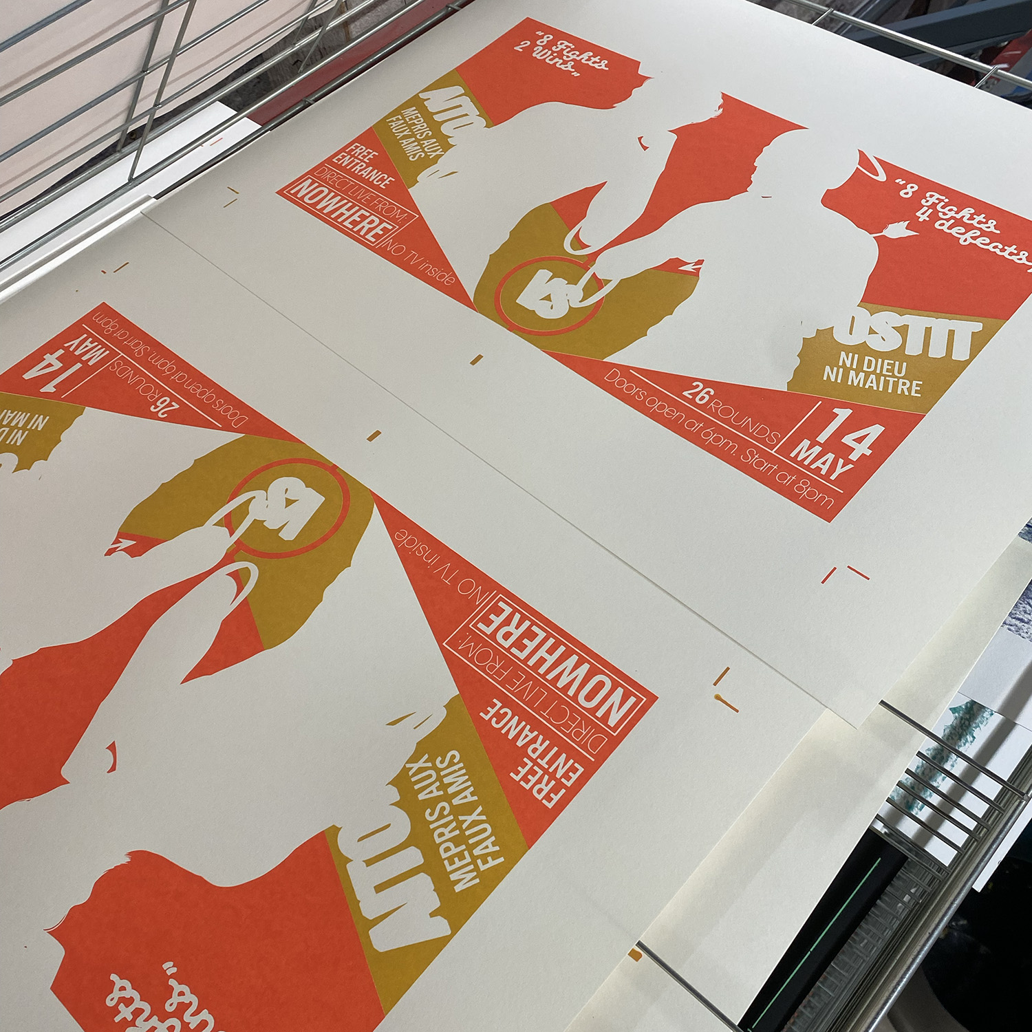 Projet personnel d'Aïtor aux cours du soir de sérigraphie - -2e couleur - Atelier Fwells