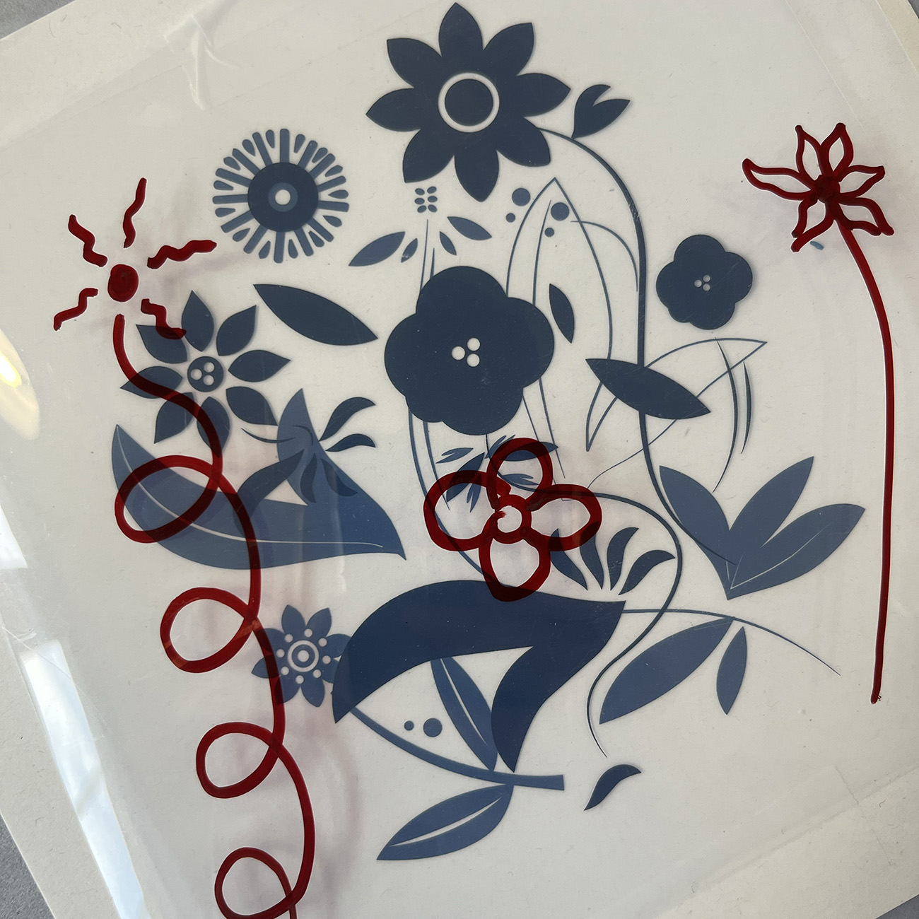 Calque ou typon de sérigraphie utilisé pour une initiation à l'Atelier Fwells