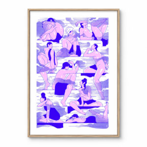 Sérigraphie deux couleurs de Sauna d'Olivier Junière - Sérigraphié à l'Atelier Fwells