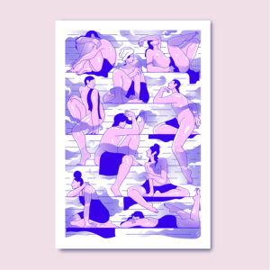 Sérigraphie deux couleurs de Sauna d'Olivier Junière - Sérigraphié à l'Atelier Fwells