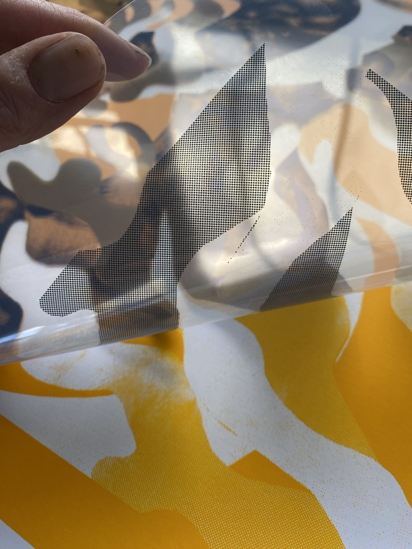 film de développement pour la sérigraphie avec trame demie teinte