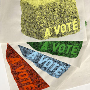 Les pavés de couleur - la série électorale de Romain Fwells - sérigraphie deux couleur
