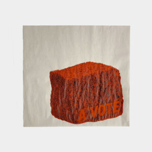 A voté #rouge - Pavé électoral - de Romain Fwells - sérigraphie 2 couleurs