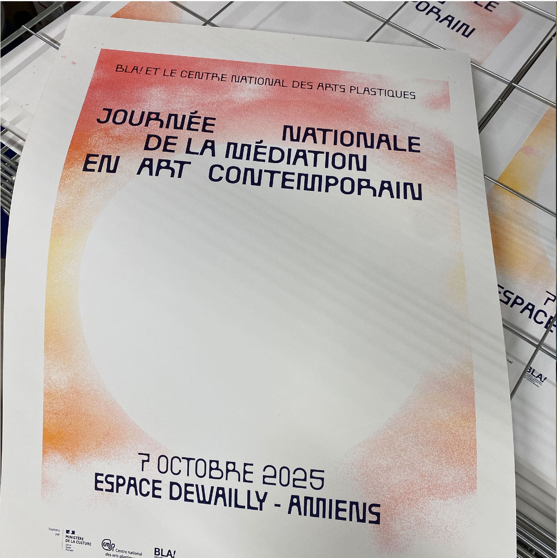 Affiche pour le CNAP Affiche culturelle imprimée en sérigraphie artisanale dans l'atelier Fwells