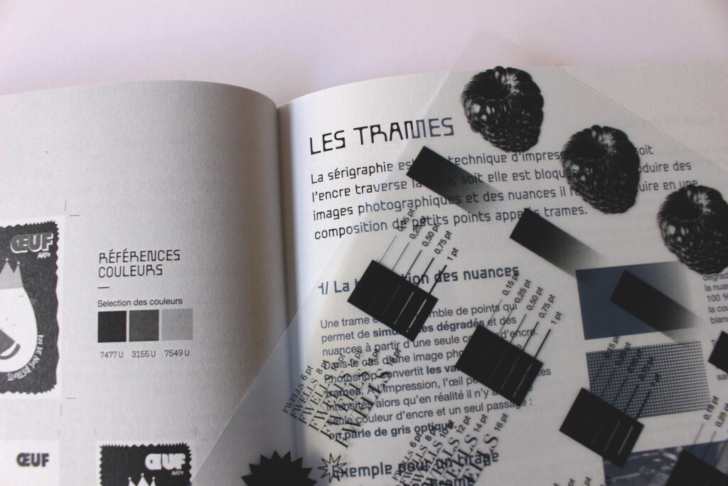 Pages du mini-guide de la sérigraphie consacrées aux trames et à la séparation des couleurs