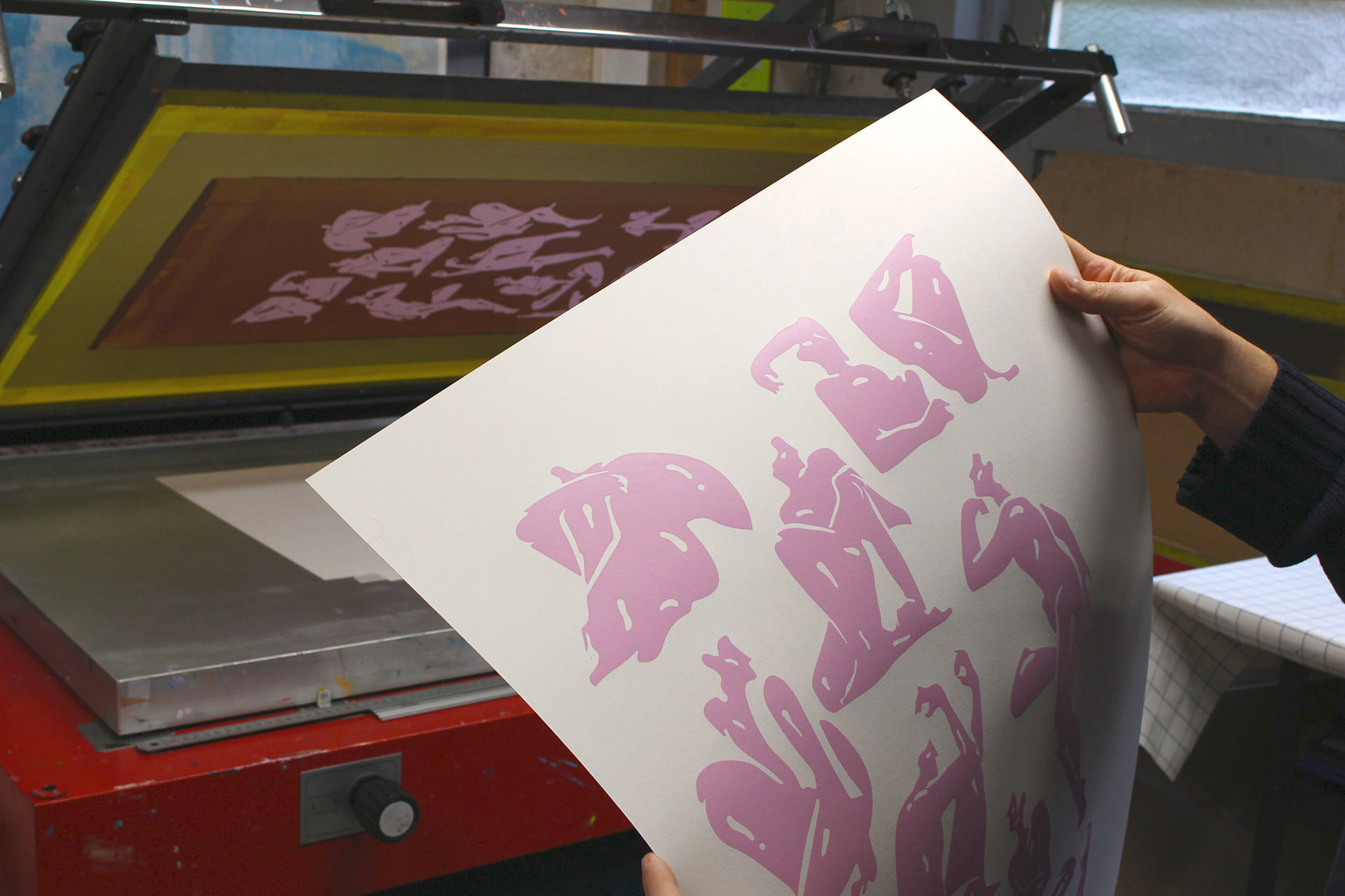 Tirage d'art en sérigraphie réalisé à la main dans l'atelier Fwells à Paris.