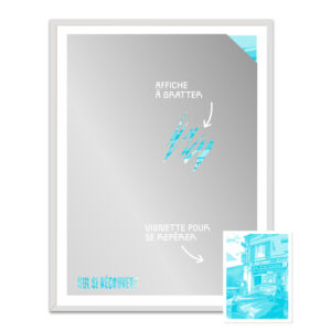 Affiche à gratter - Un bistrot à découvrir sous une encre à gratter - sérigraphie Atelier Fwells