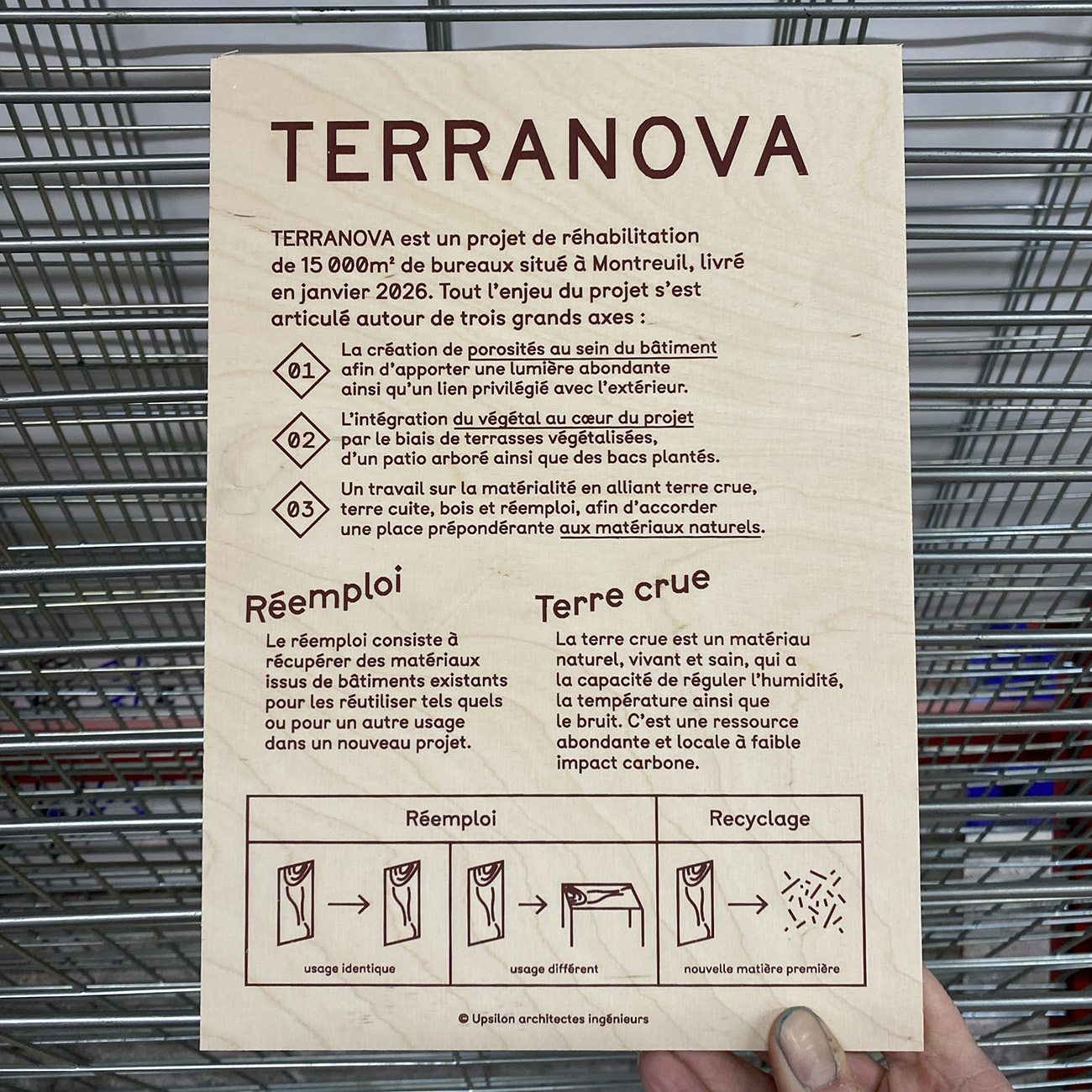 Encres-TerraNova-wip Impression en sérigraphie sur bois pour une petite signalétique